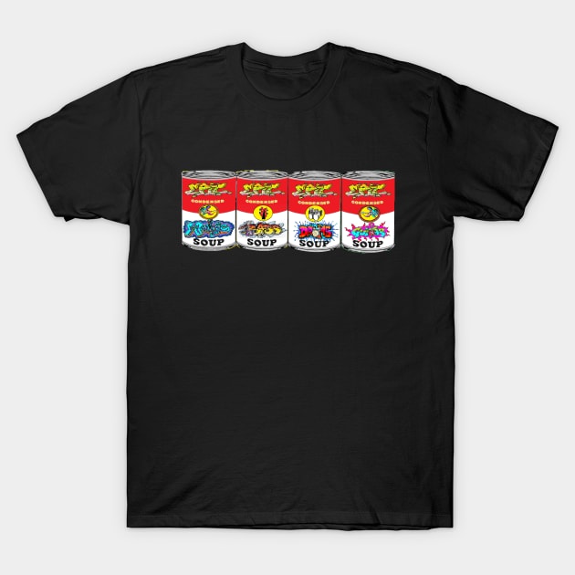 pop art,soup,soups,60s,mod,vintage,7 T-Shirt by LowEndGraphics